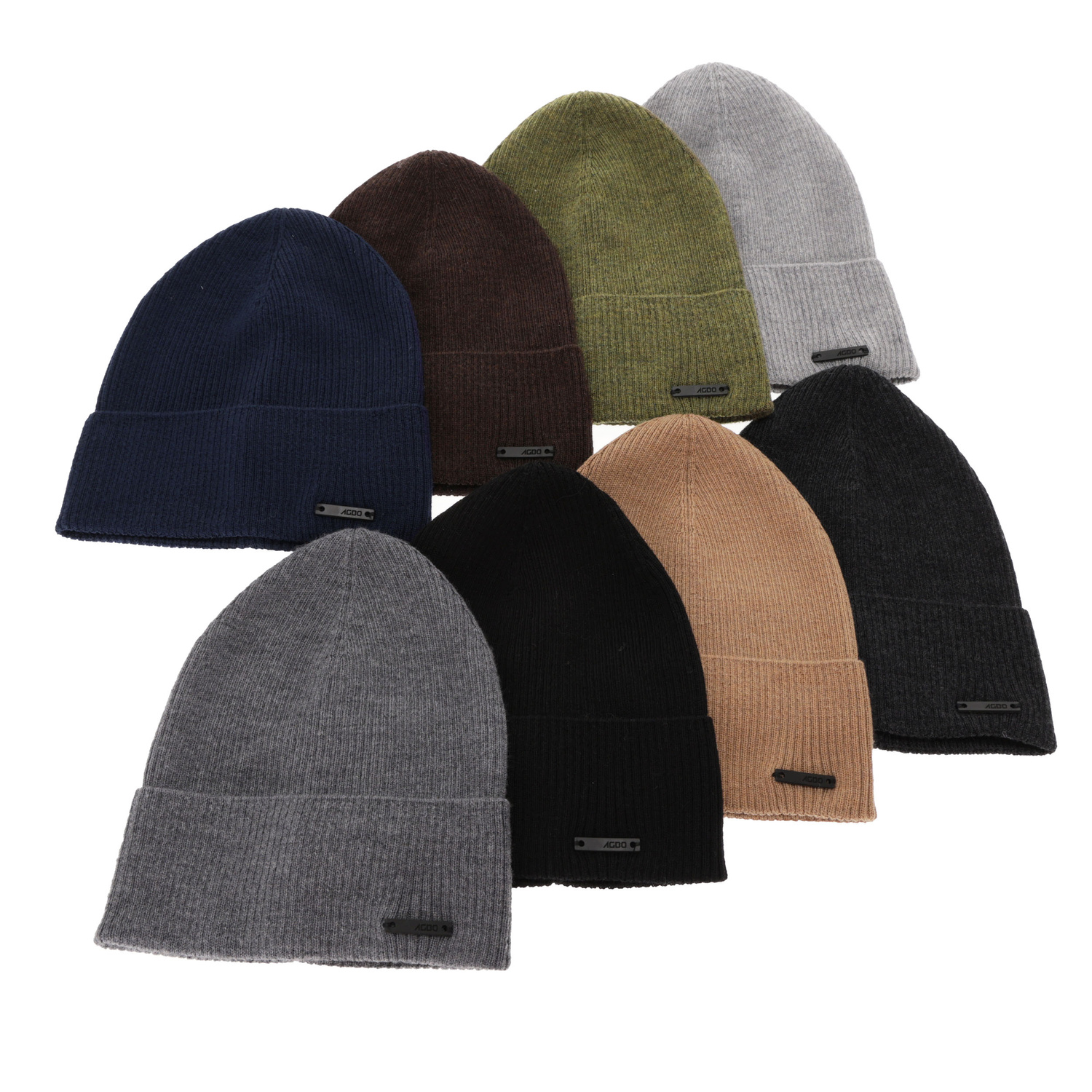 Czapka jesienna, wiosenna męska, jasnoszara, 100% wełniana merino Fleur