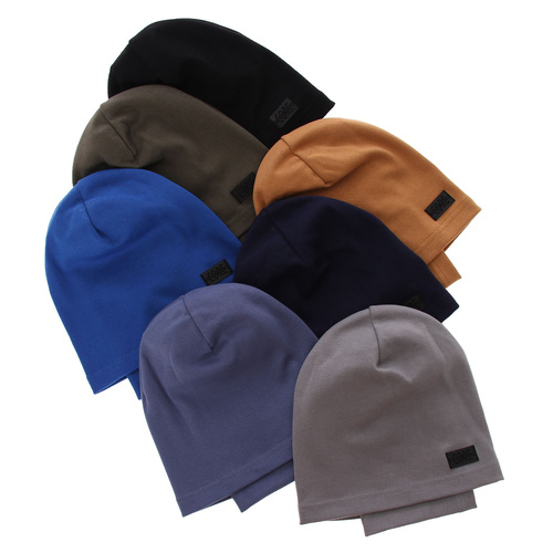 Czapka i komin dla chłopca jesienny, wiosenny komplet, niebieski, bawełniany Frizi