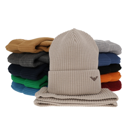 Czapka i komin dla chłopca zimowy komplet, niebieski Romeo