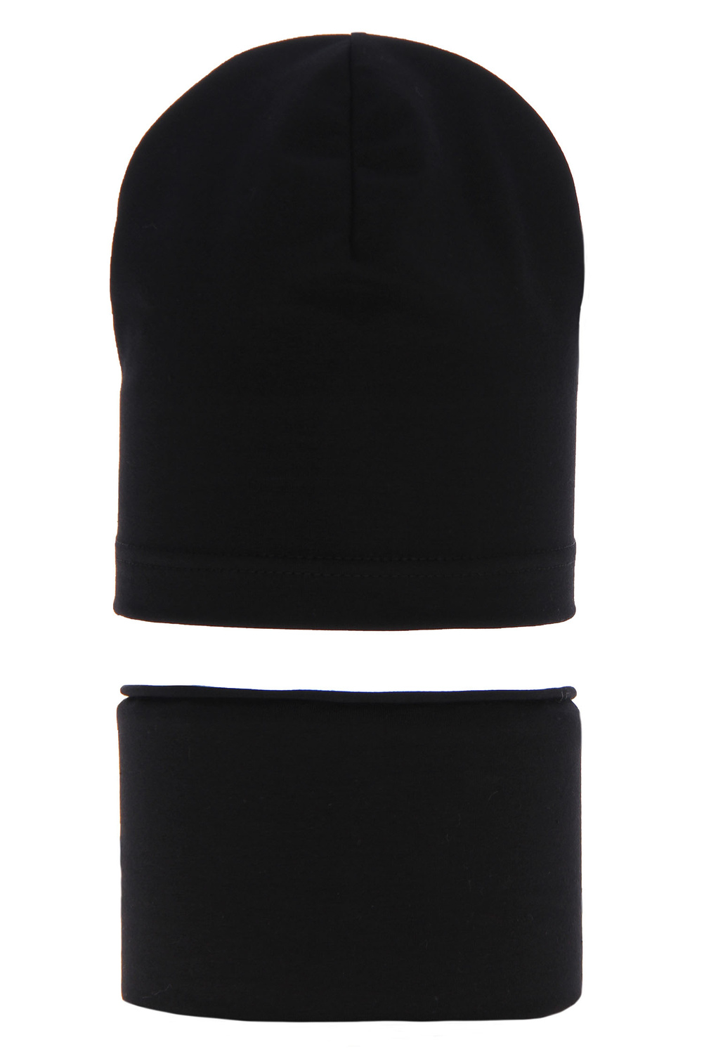 Czapka i komin dla chłopca jesienny, wiosenny komplet, czarny, bawełniany Hazel