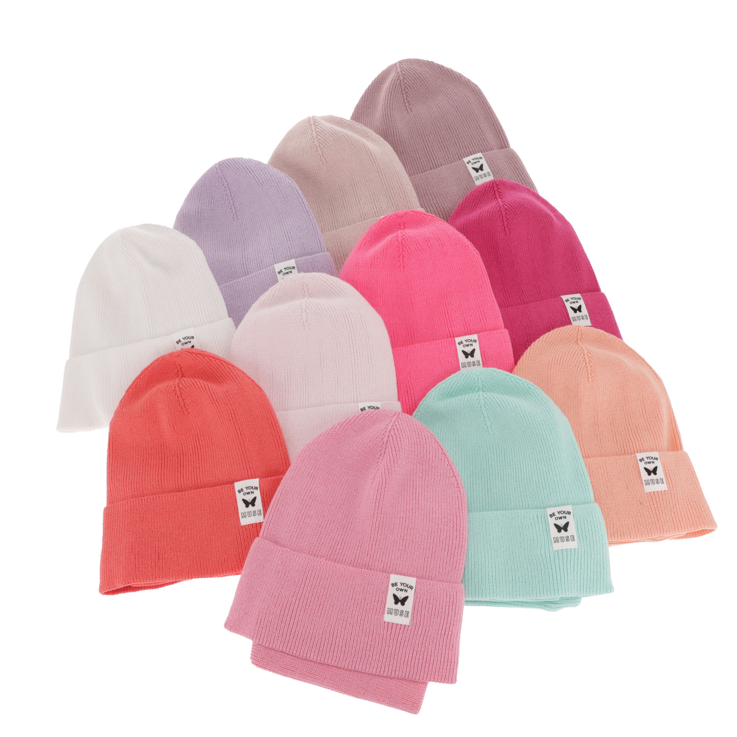 Czapka i komin dla dziewczynki jesienny, wiosenny komplet, z bawełną, biały, Leonita