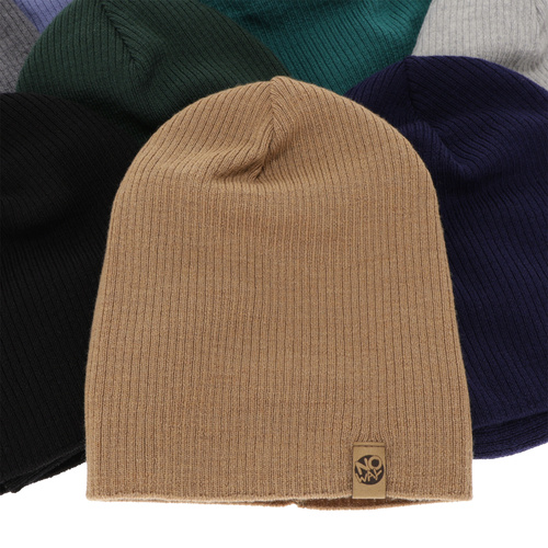 Czapka i komin dla chłopca jesienny, wiosenny komplet, khaki, 100% wełniany merino Richi