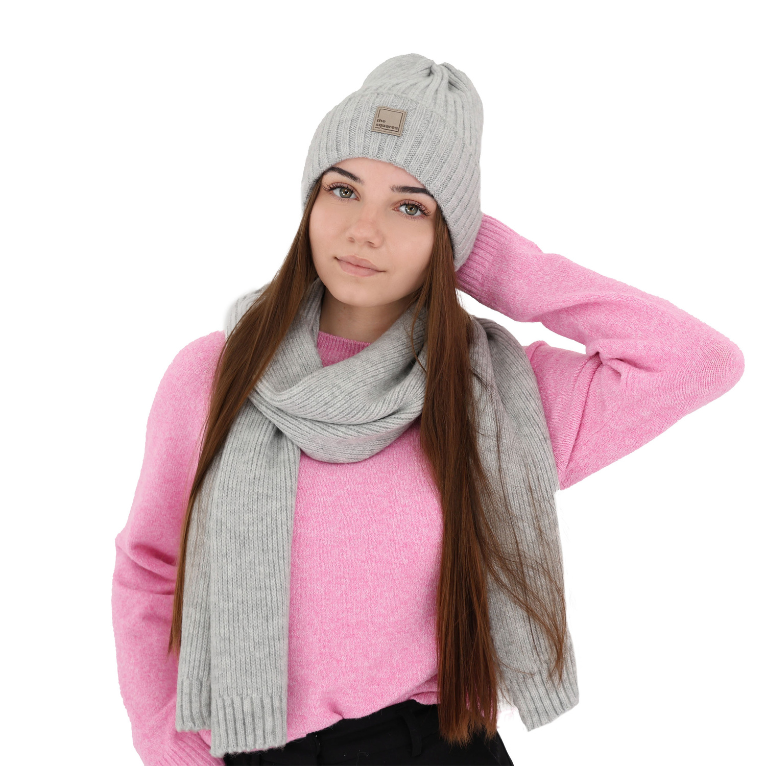 Czapka zimowa damska, różowa, z wełną merino Benedetta