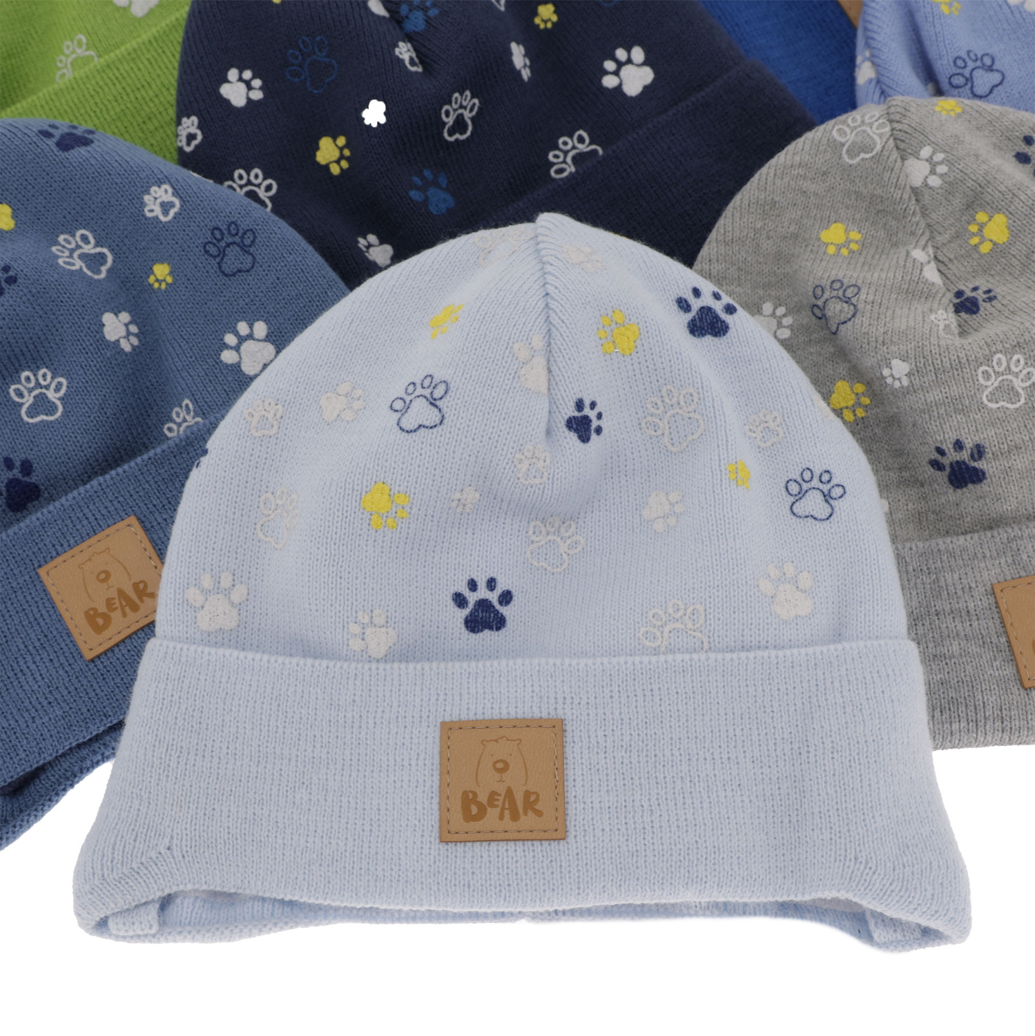 Czapka jesienna, wiosenna dla chłopca, niebieska, wiązana Folik