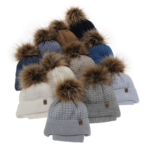 Czapka i szalik dla chłopca zimowy komplet, granatowy, wiązany Salem