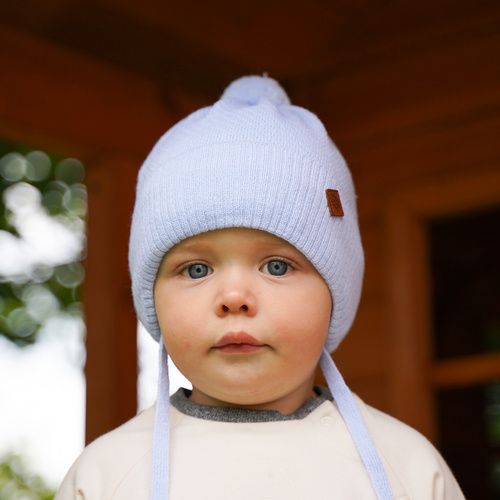 Czapka jesienna, wiosenna dla chłopca, khaki, wiązana Halmin