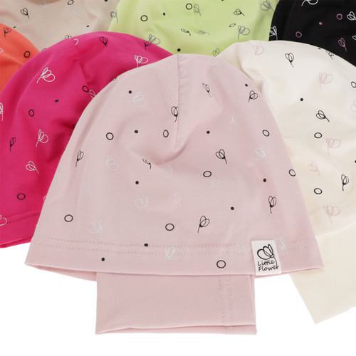 Czapka i komin dla dziewczynki jesienny, wiosenny komplet, fioletowy, bawełniany Fiora