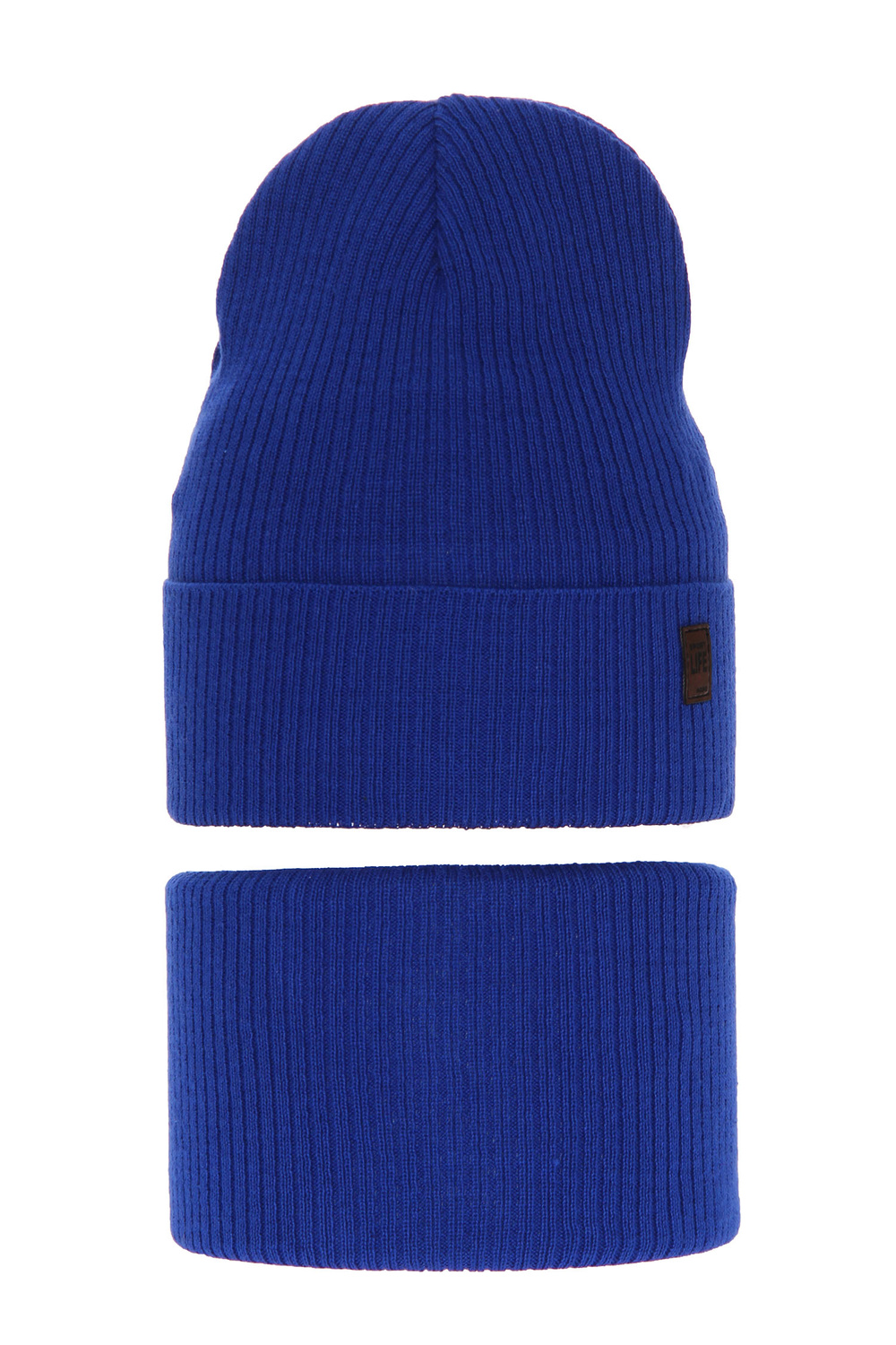 Czapka i komin dla chłopca jesienny, wiosenny komplet, z bawełną, niebieski, Dragon