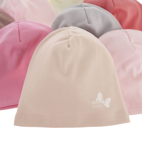 Czapka bawełniana jesienna, wiosenna dla dziewczynki, koralowa Margaret