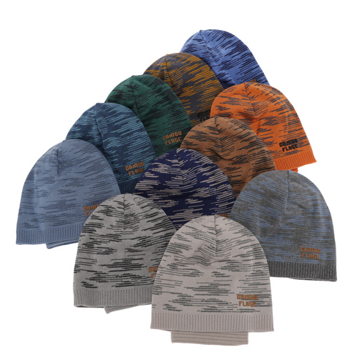 Czapka i komin dla chłopca jesienny, wiosenny komplet, z bawełną, szary Carter