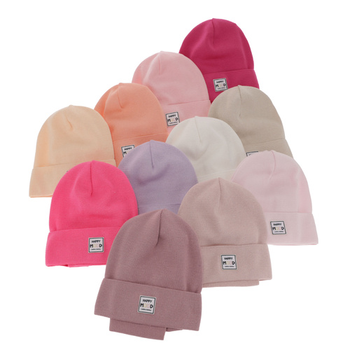 Czapka i komin dla dziewczynki jesienny, wiosenny komplet, z bawełną, biały, Mersila