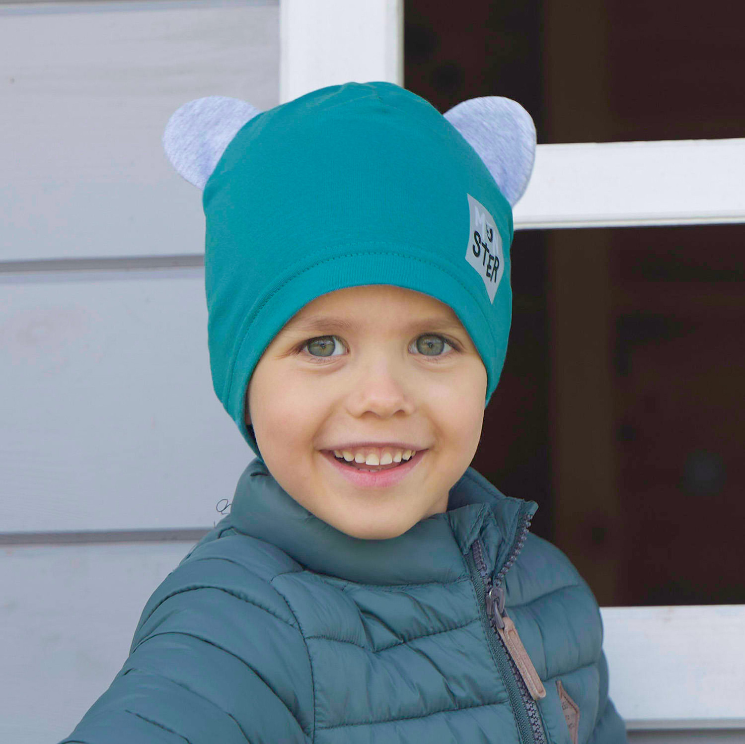 Czapka jesienna, wiosenna dla chłopca, zielona, bawełniana Jugo