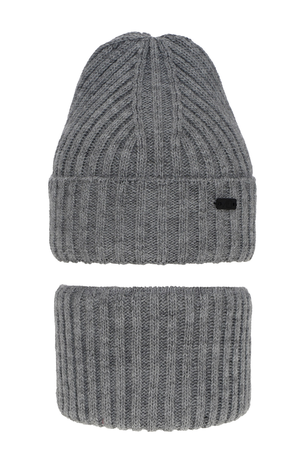 Czapka i komin dla chłopca zimowy komplet, szary Zeno