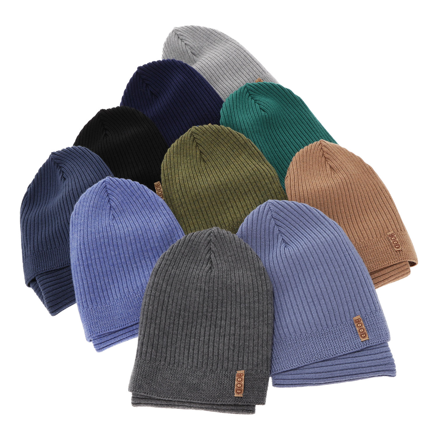 Czapka i komin dla chłopca jesienny, wiosenny komplet, niebieski, 100% wełniany merino Chester