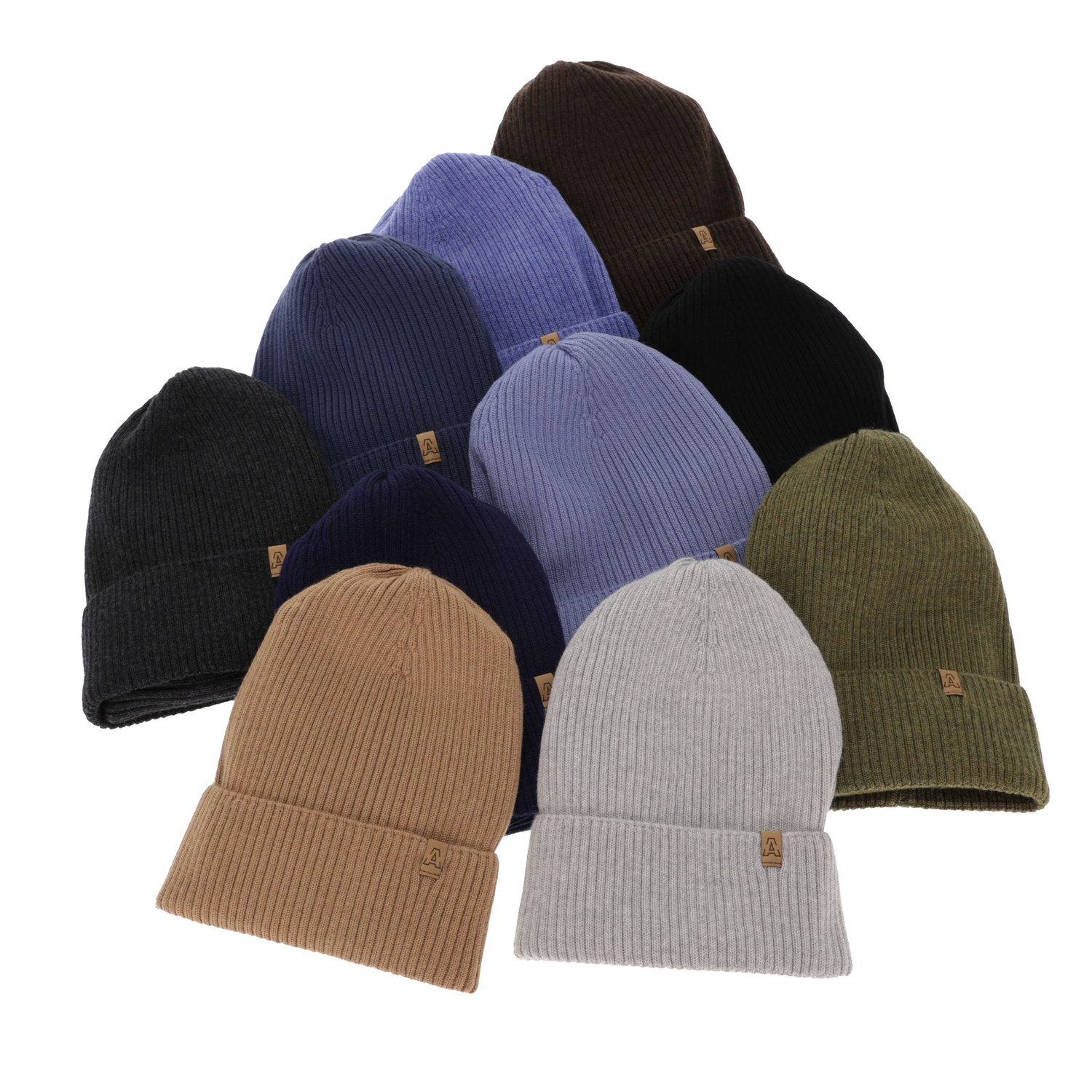 Czapka i komin dla chłopca jesienny, wiosenny komplet, niebieski, 100% wełniany merino Lemas