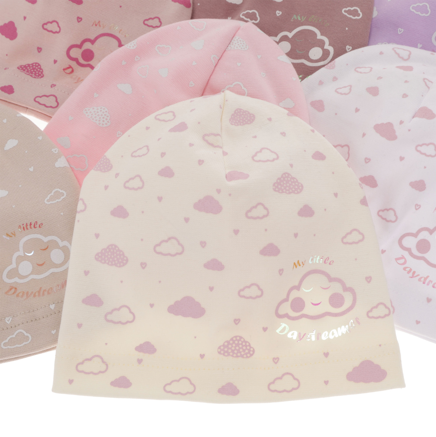 Czapka bawełniana dla dziewczynki jesienna, wiosenna, kremowa Klaudyna