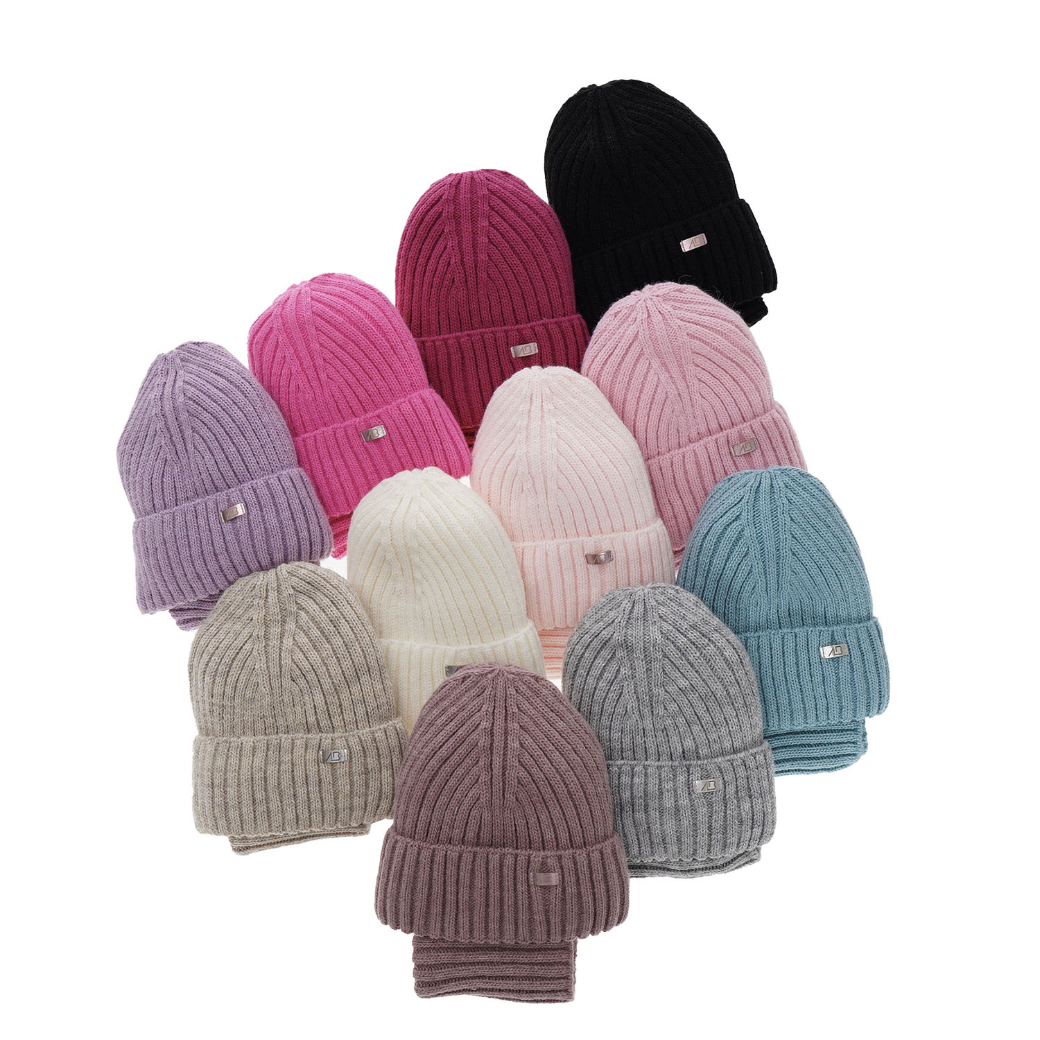 Czapka i komin dla dziewczynki zimowy komplet, różowy Valentine