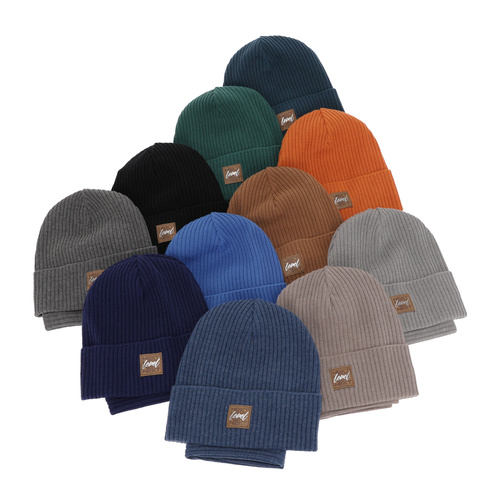 Czapka i komin dla chłopca jesienny, wiosenny komplet, z bawełną, czarny Fenix